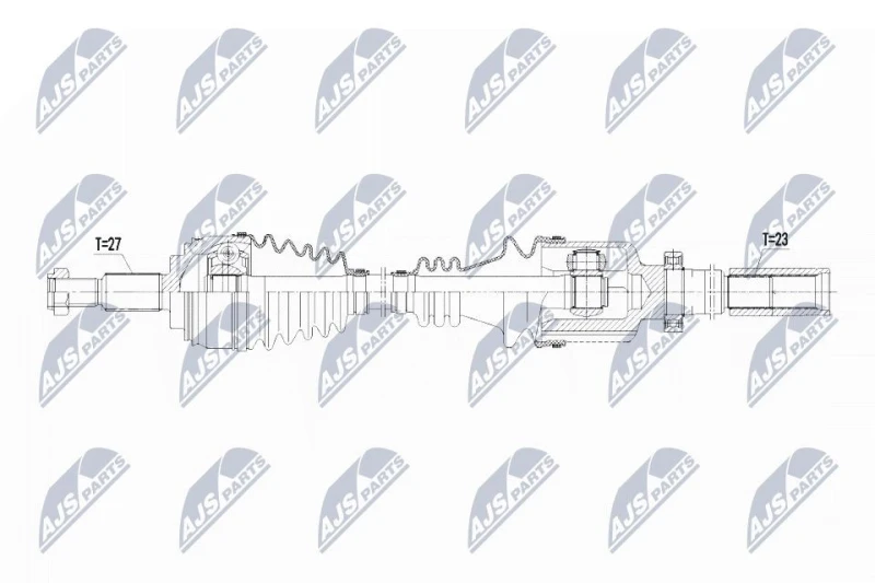 Image of NTY NPW-RE-107 Drive shaft Automatic Transmission, Front Axle Right Drive Shaft (13)