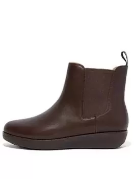 Image of FitFlop Sumi Leather Chelsea Boots, Brown, Size 7, Women
