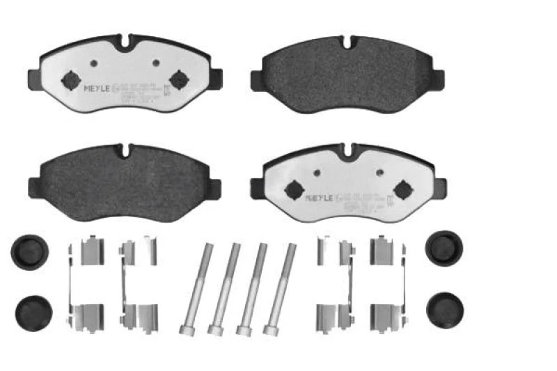 Image of MEYLE 025 292 2920/PD Brake pad set Front Axle, prepared for wear warning indicator, MEYLE-PD Quality, with anti-squeak plate Brake Pad Set,disc brak