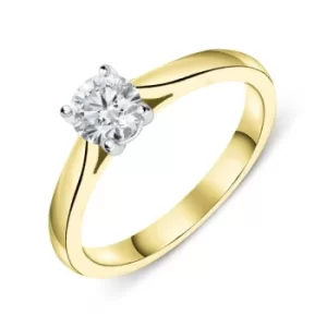 Image of 18ct Yellow Gold 0.50ct Diamond Brilliant Cut Solitaire Ring