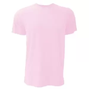 Canvas Unisex Jersey Crew Neck T-Shirt / Mens Short Sleeve T-Shirt (S) (Soft Pink)