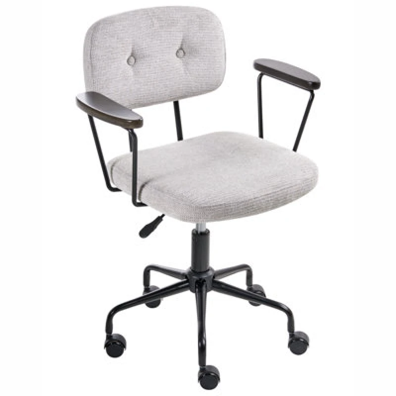 Image of Beliani Desk Chair Algerita Fabric Light Grey