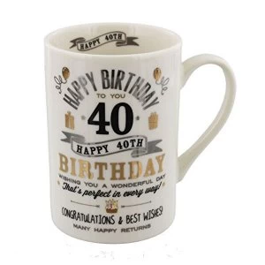 Image of Signography Silver & Gold 40th Birthday Mug