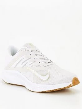 image of Nike Quest 3 - White/Gold , White/Gold, Size 3, Women