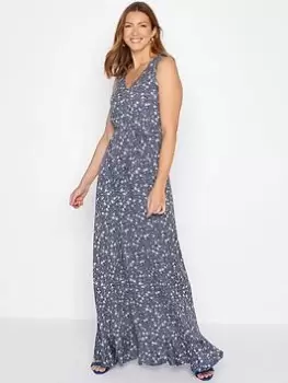 Image of Long Tall Sally Ditsy Print Maxi Dress - Blue, Size 14, Women