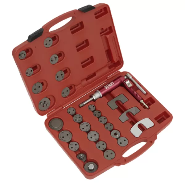 Image of Genuine SEALEY VS0286 Air Operated Brake Piston Wind-Back Tool Kit 29pc
