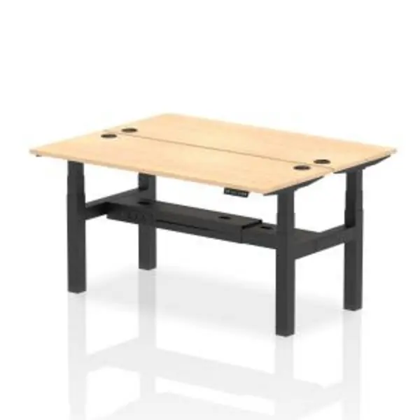 Image of Air Back-to-Back 1600 x 600mm Height Adjustable 2 Person Bench Desk DYNHA02190