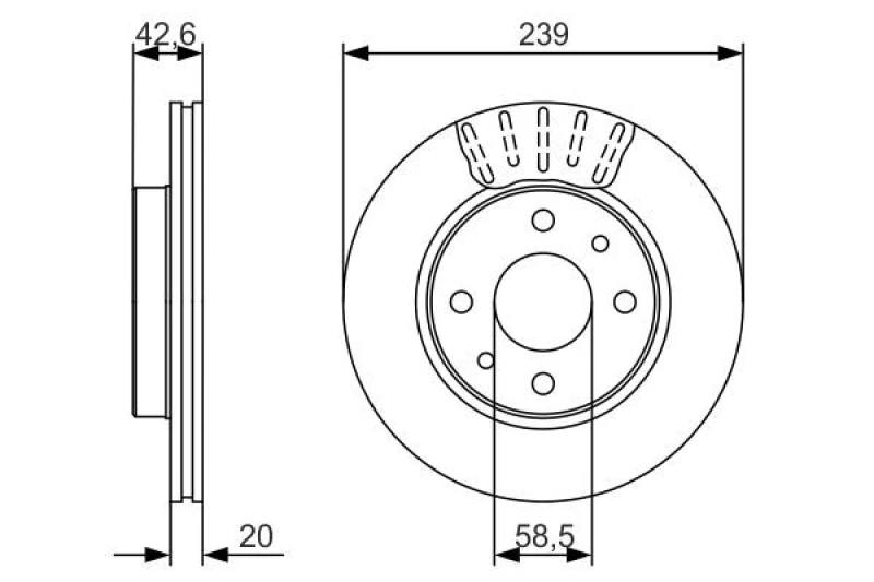 Image of Bosch 0 986 479 082 Brake disc Vented, Oiled Brake Disc (82)