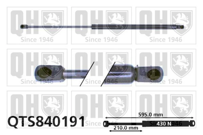 Image of QUINTON HAZELL Tailgate strut QUINTON HAZELL QTS840191