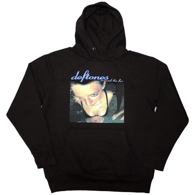 Image of Deftones Mens Around The Fur Hoodie in Black Size: Large Black Male L