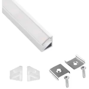 image of Moderix - Aluminium Profile Corner 2m For LED Lights Strip Opal Cover - Colour White - Pack of 1