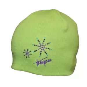 Image of Trespass Childrens Girls Sparkle Knitted Beanie Hat (5/7 Years) (White)