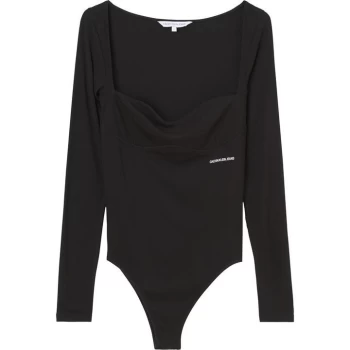 image of Calvin Klein Jeans Underwire Long Sleeve Bodysuit - CK BLACK BEH