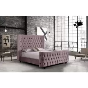 Image of Envisage Trade - Harmony Upholstered Beds - Plush Velvet, Single Size Frame, Pink - Pink