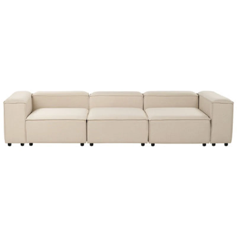 Image of Beliani Modular Sofa 3 Seater Ardal Fabric Beige