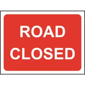 Image of Zintec 600 x 450mm Road Closed Road Sign (no frame)