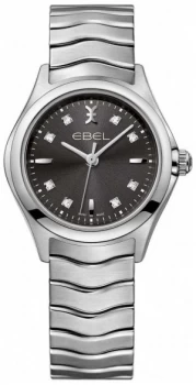 image of EBEL Womens Diamond Anthracite Dial Stainless Steel Watch