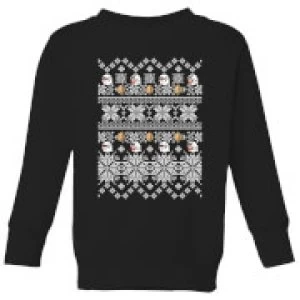 Image of Nintendo Super Mario Retro Boo Kids Christmas Sweatshirt - Black - 9-10 Years