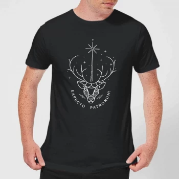 Image of Harry Potter Expecto Patronum Mens T-Shirt - Black - 3XL - Black