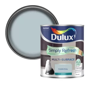 Image of Dulux Simply Refresh Multi Surface Coastal Grey Eggshell Paint 750ml