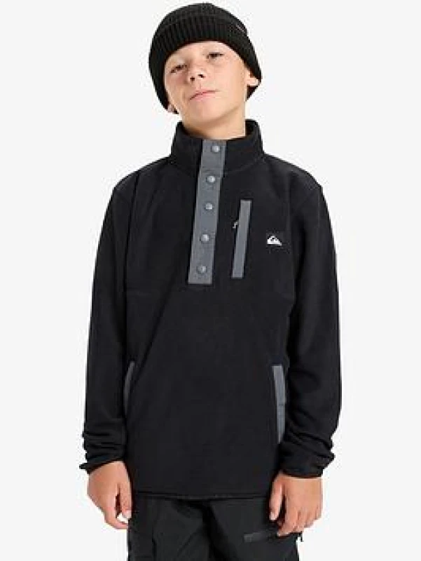 Image of Quiksilver Buttoned collar fleece for kids Quiksilver No Destination Noir Male 14 ans