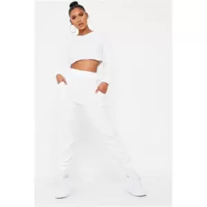 Image of I Saw It First Cream Brushed Fleece Oversized Joggers - White