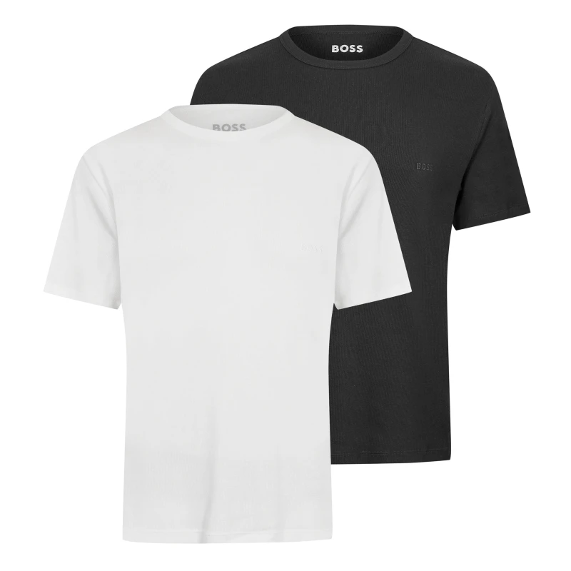 Image of Boss BW RN Rib Tee 2Pk Sn63 Wht/Blk 980 male L