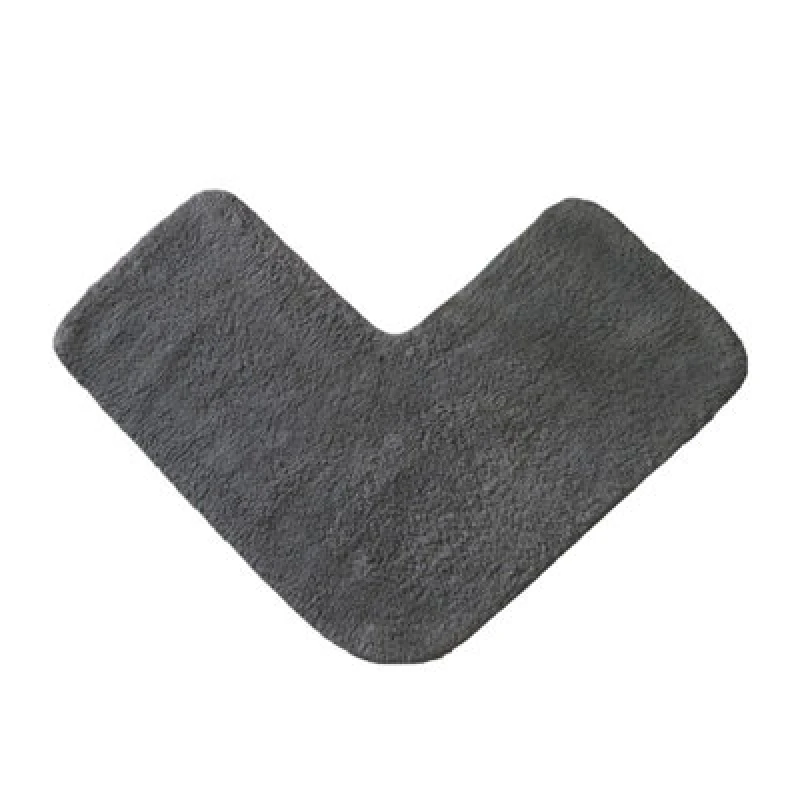 Image of Allure Bath Fashions Corner Shower Mat 100% Cotton - Charcoal