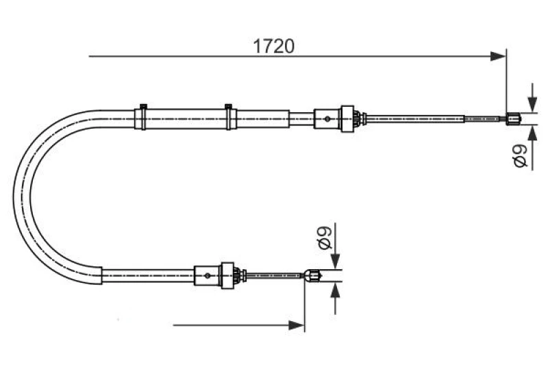 Image of Bosch 1 987 482 411 Brake Cable 1720mm Cable,parking brake (124)
