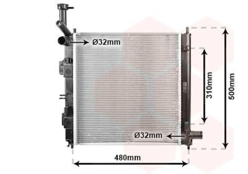 Image of VAN WEZEL Engine radiator VAN WEZEL 83012728