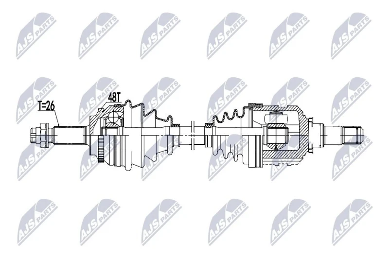 Image of NTY NPW-TY-191 Drive shaft Manual Transmission, Front Axle Left Drive Shaft (13)