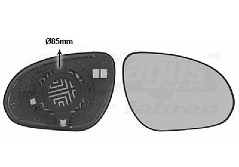 Image of VAN WEZEL Wing mirror glass VAN WEZEL 8207832