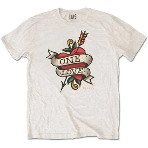 Nas - Love Tattoo Mens Small T-Shirt - Natural