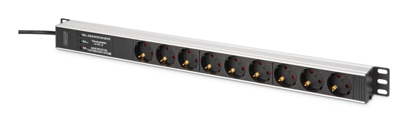 Image of Digitus DN-95438 power distribution unit (PDU) 9 AC outlet(s) 1U Black