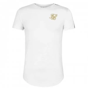 image of SikSilk Short Sleeve Gold Edit Runner Gym Tee - White