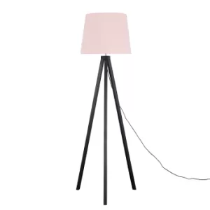 Image of Barbro Dark Wood with XL Dusty Pink Aspen Shade