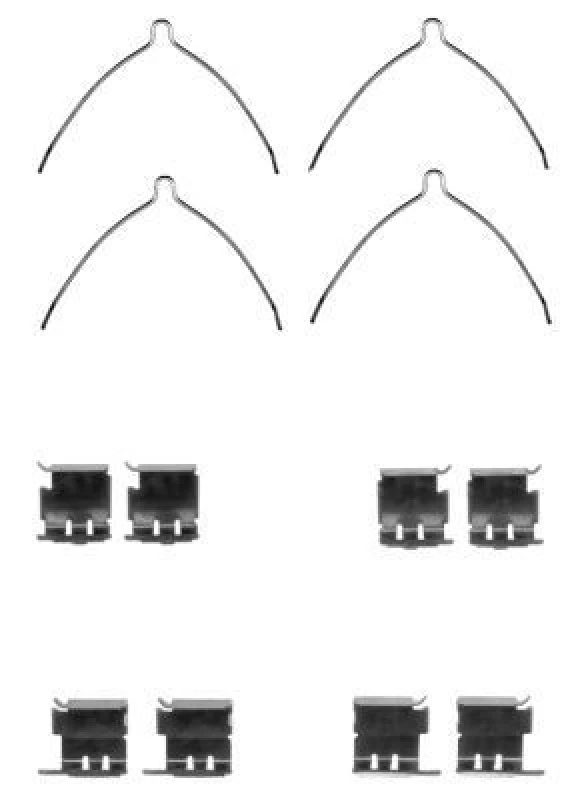 Image of HELLA Brake pad fitting kit HELLA 8DZ 355 205-351