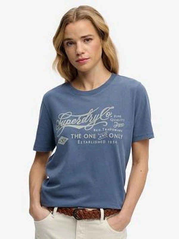Image of Superdry Womens T-Shirt Superdry Industry Worker Bleu Female XL