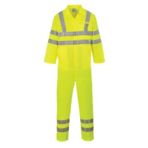 Image of Portwest Class 3 Hi Vis Poly Cotton Overall Yellow 2XL