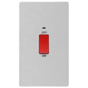 Image of BG BG Evolve Brushed Steel Double Pole Switch with Power LED Indicator