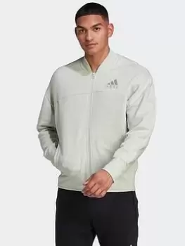 Image of adidas Studio Lounge Fleece Track Top, Green Size XL Men