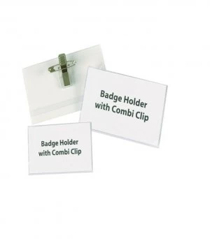 Image of Announce Combi Clip Name Badge 40x75mm (Pack of 50) PV00917