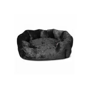 image of Bunty Bellagio Crushed Velvet Black Dog Bed