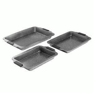 image of Tower 3 Piece Cerastone Roasting Tray Set - Graphite