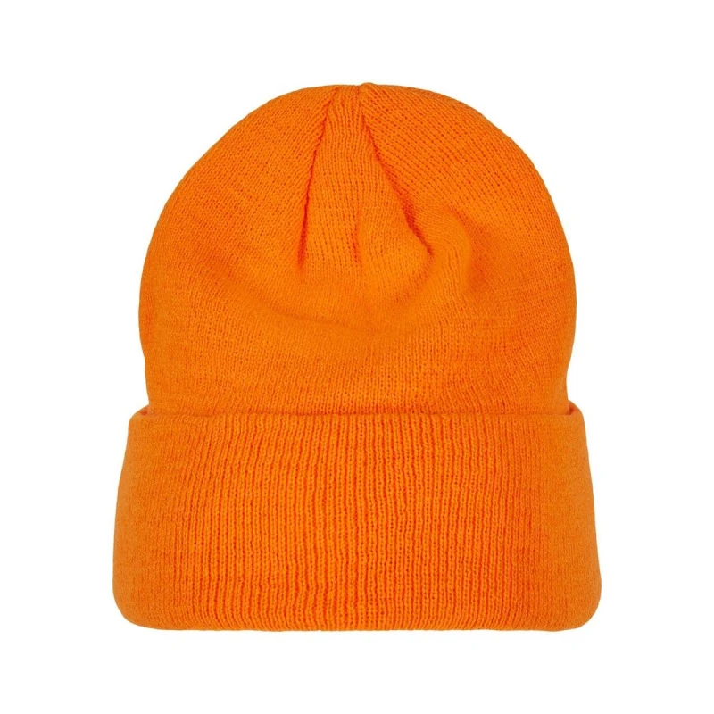 Image of Build Your Brand Mens Heavy knit Beanie in Orange Orange Male One Size