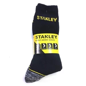 Image of Robert Dyas Stanley Tacoma Mens Work Socks - 3 Pack - Black