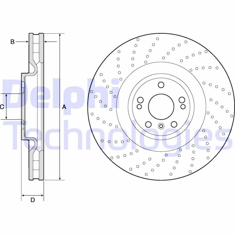 Image of DELPHI Brake disc DELPHI BG9185C