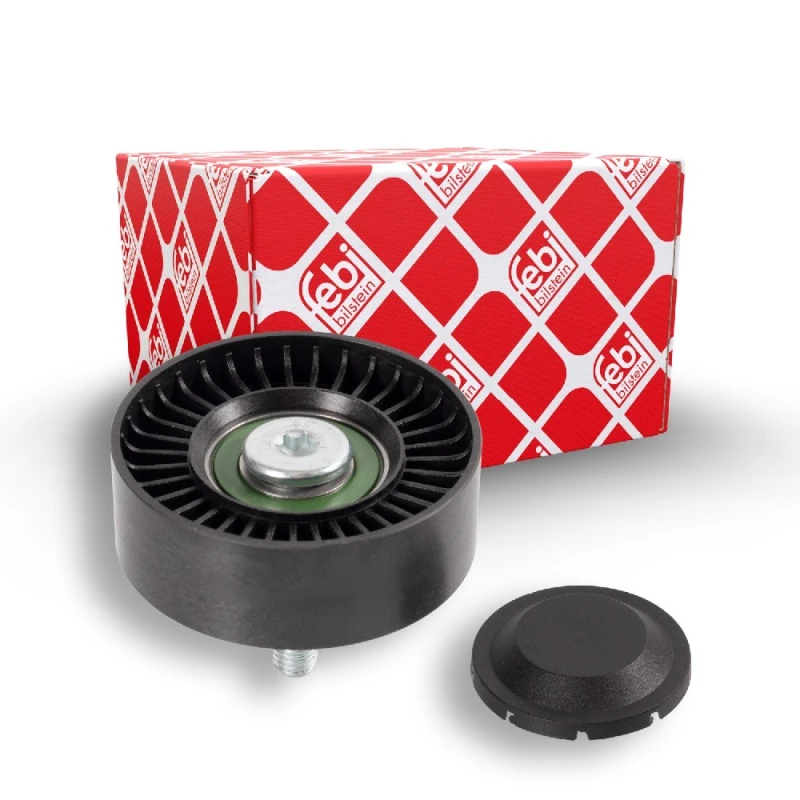 Image of FEBI BILSTEIN 22744 Idler Pulley with screw Plastic Deflection/Guide Pulley,v-ribbed belt (312)