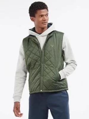 image of Barbour Crest Quilted Gilet, Green, Size L, Men