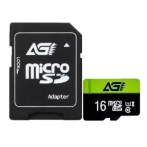Image of AGI TF138 16GB Micro SD Card with SD Adapter Class 10 / UHS Class 1